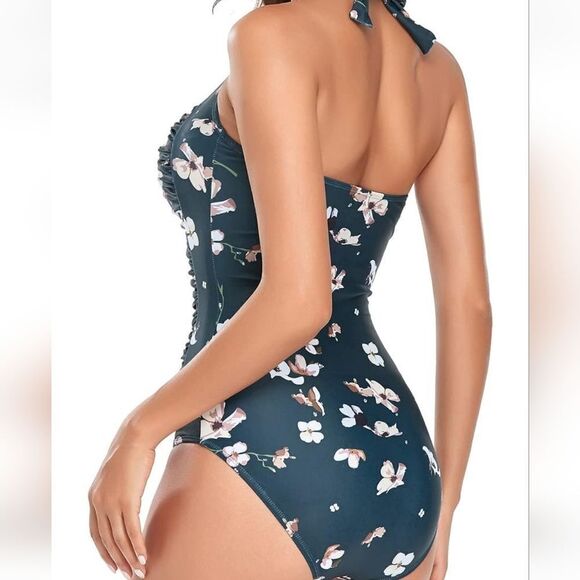 Smismivo Tummy Control Swimwear Halter One Piece - Picture 5 of 8